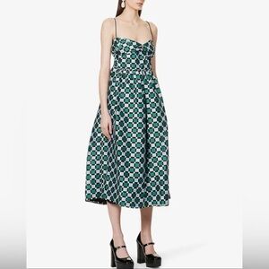 Stine Goya Arya Metallic Jacquard Check Satin Dress